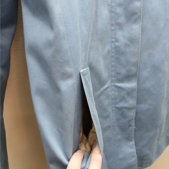 Coach Button Front Car Walking Coat Trench Outerwear Light Blue Size Small - Picture 9 of 9